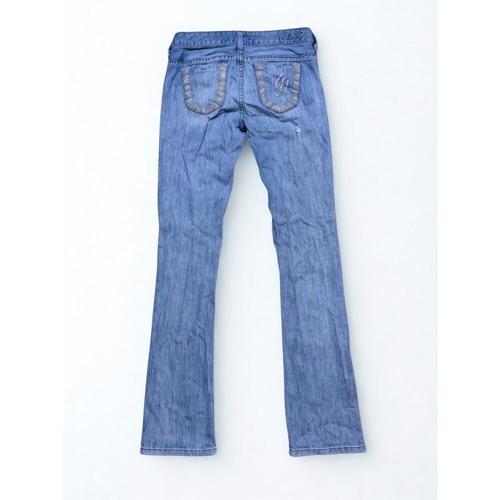 Vtg Y2K Guess Jeans Starlet Slim Bootcut Ultra Low Rise Light Wash